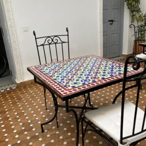 Petite Moroccan Zellige Fountain – Desert Flower (Square Design)