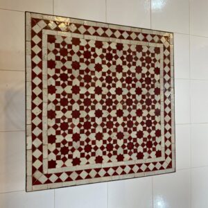 Zellige Mosaic Table – Andalusian Red Harmony (Square)